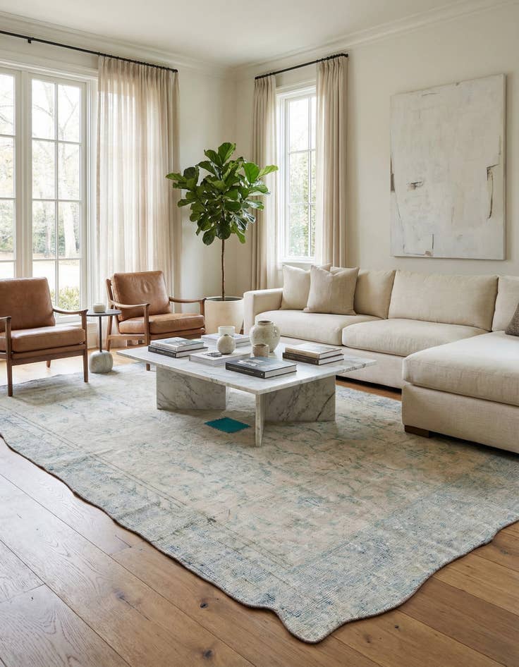 Detail image of  5' 7 x 9' 1  Hand Knotted Ultra Vintage Persian Wool Rug