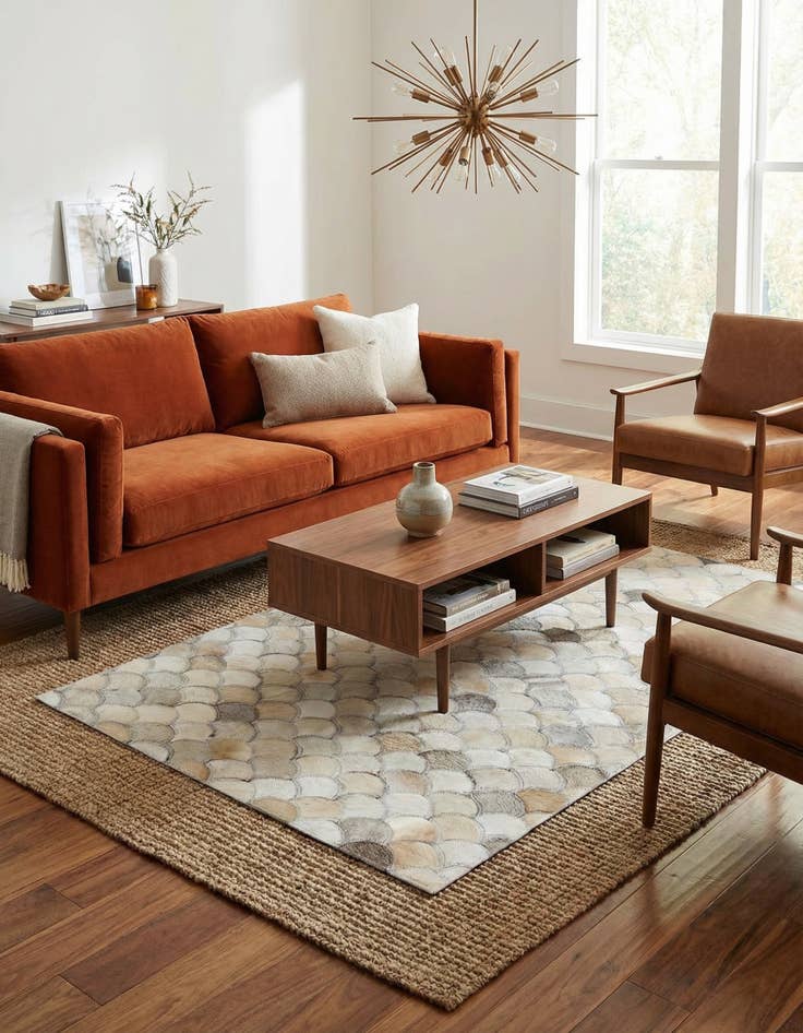 Detail image of  2' x 3' Cowhide Leather Rug