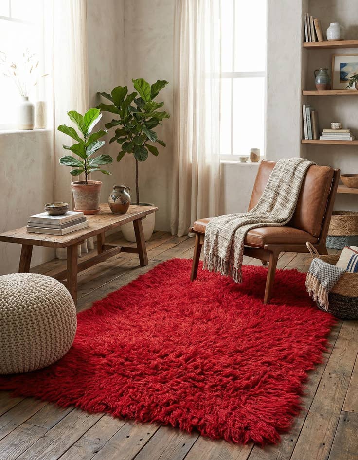 Detail image of 2' 8 x 4' 7  Hand Knotted Moroccan Wool Rug