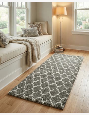 Gray Marrakesh Shag Runner Rug