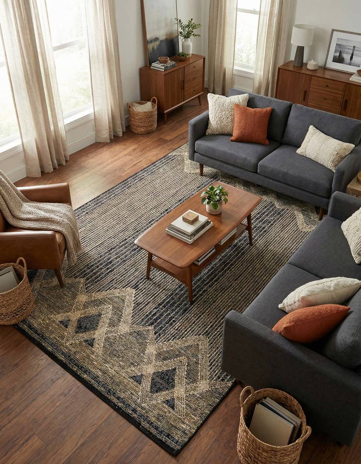 Detail image of 6' x 9'  Washable Modern Indoor / Outdoor Rug