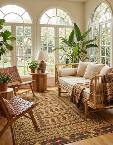 3' 9 x 6' 8 Hand Knotted Sumak Wool Rug