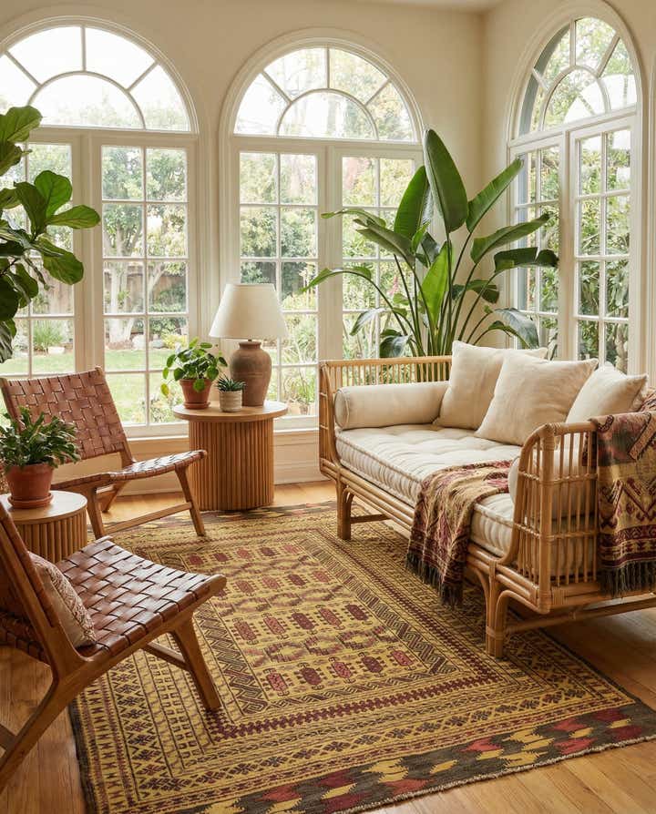 3' 9 x 6' 8 Hand Knotted Sumak Wool Rug