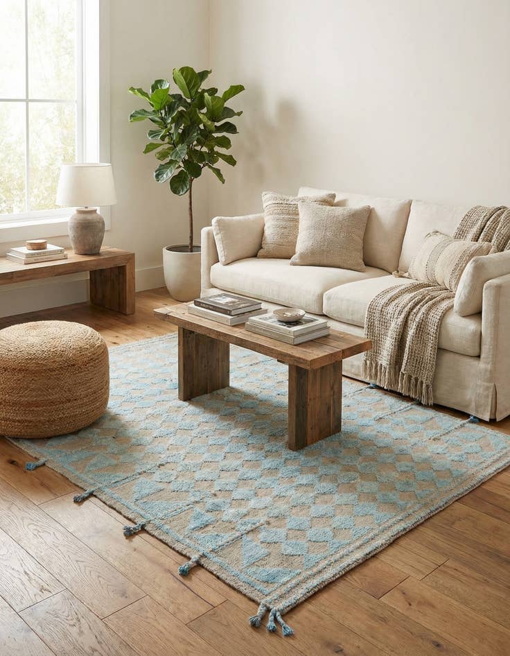 Detail image of 5' 2 x 7' 1  Hand Knotted Moroccan Wool Rug