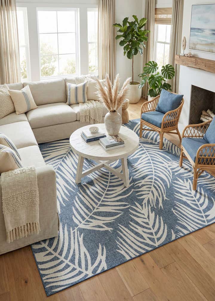 10' 8 x 10' 8 Easy-Clean Botanical Indoor / Outdoor Square Rug