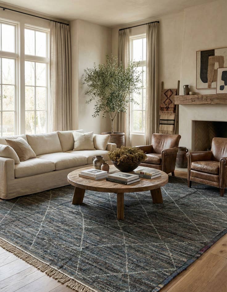 Detail image of 9' 5 x 12' 7  Hand Knotted Moroccan Wool Rug