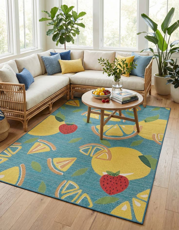 Detail image of 9' x 12'  Washable Baja Indoor / Outdoor Rug