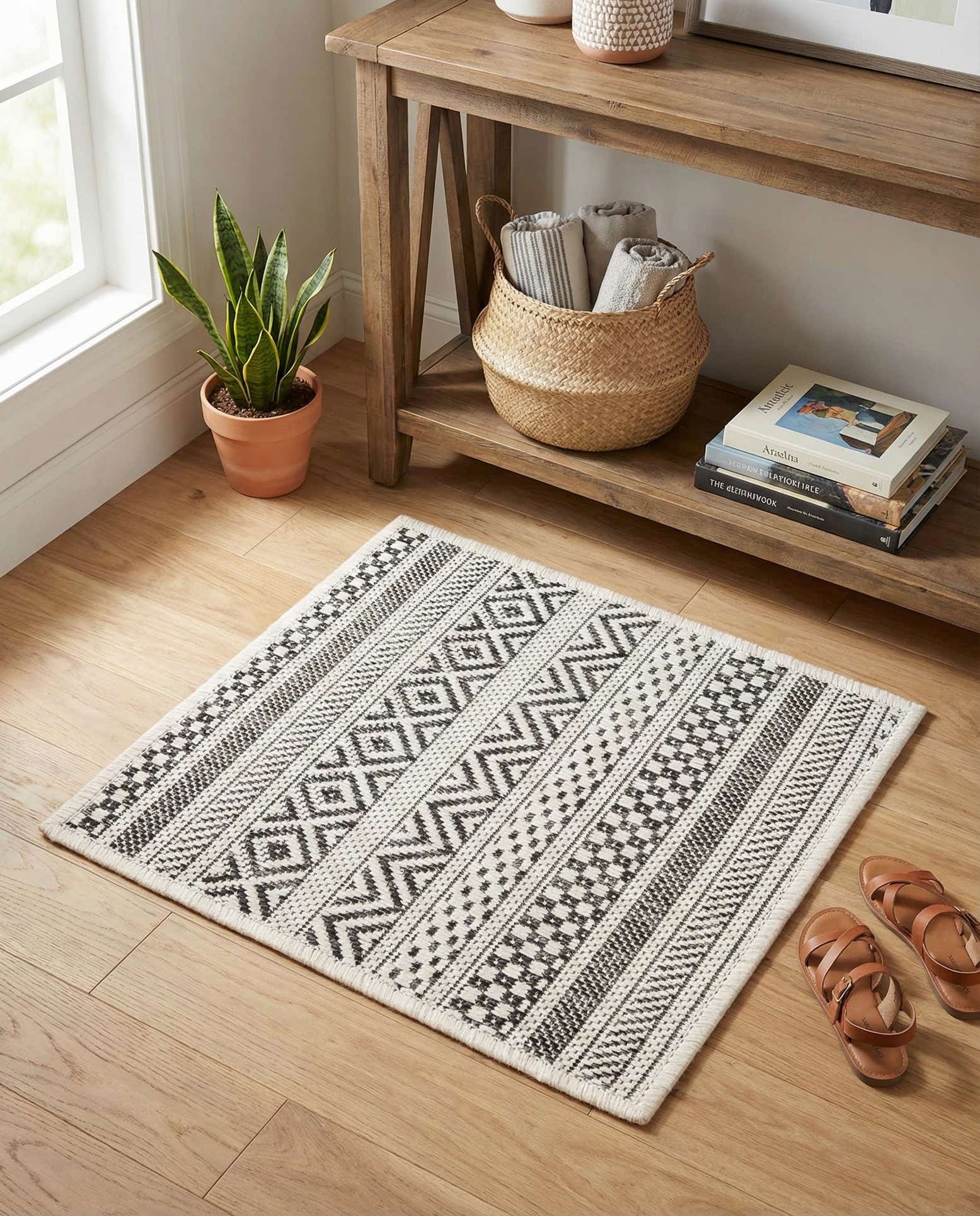1' 4 x 1' 4 Easy-Clean Striped Indoor / Outdoor Sample Rug