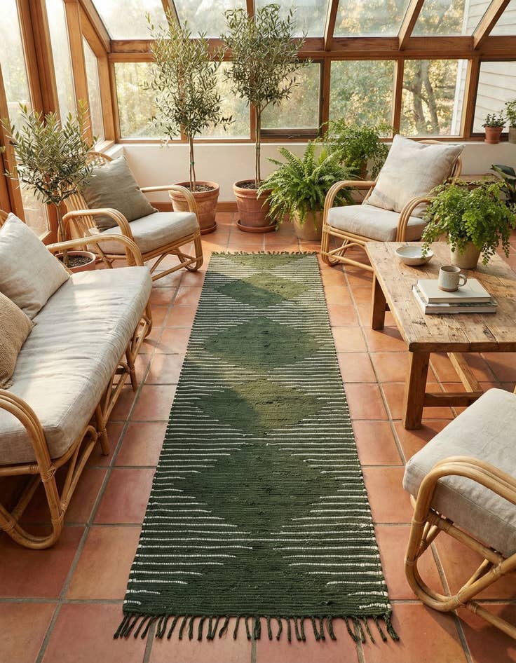 Detail image of  2' 7 x 13' 1  Hand Woven Chindi Cotton Runner Rug