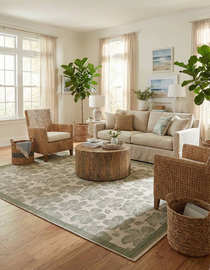 Detail image of  9' x 12'  Washable Baja Indoor / Outdoor Rug