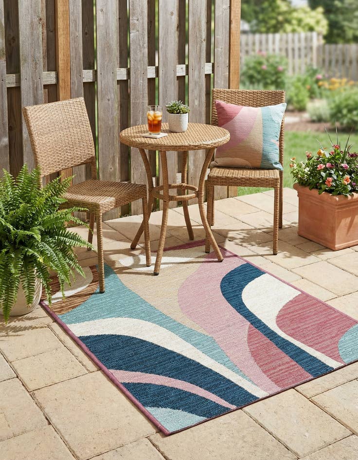 Detail image of 2' x 3'  Washable Modern Indoor / Outdoor Rug