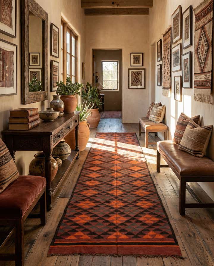 4' 5 x 13' 3 Hand Woven Kilim Fars Wool Runner Rug