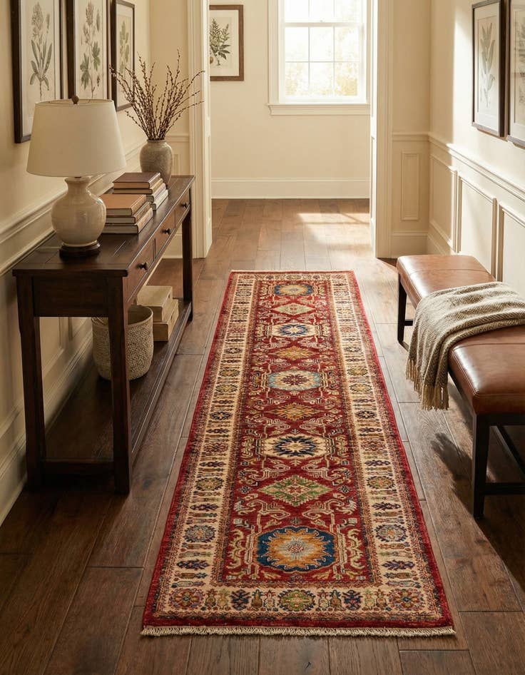 Detail image of 2' 8 x 9' 11  Hand Knotted Kazak Runner Rug