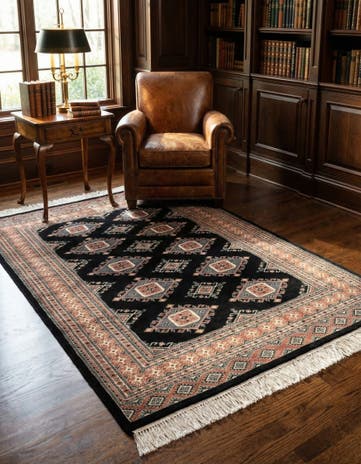 4' 3 x 5' 10 Hand Knotted Bokhara Rug