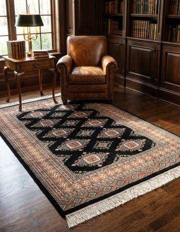 4' 3 x 5' 10 Hand Knotted Bokhara Rug