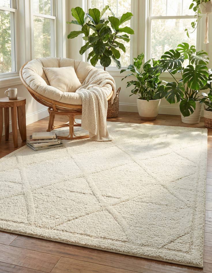 Detail image of  7' x 10' Lattice Shag Rug