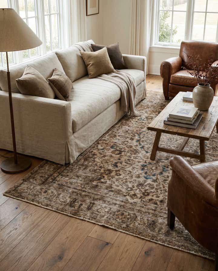 6' x 8' 10 Hand Knotted Ultra Vintage Persian Wool Rug