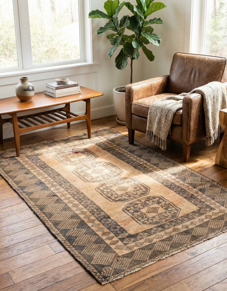 Detail image of 3' 6 x 6' 4  Hand Knotted Ultra Vintage Persian Wool Rug