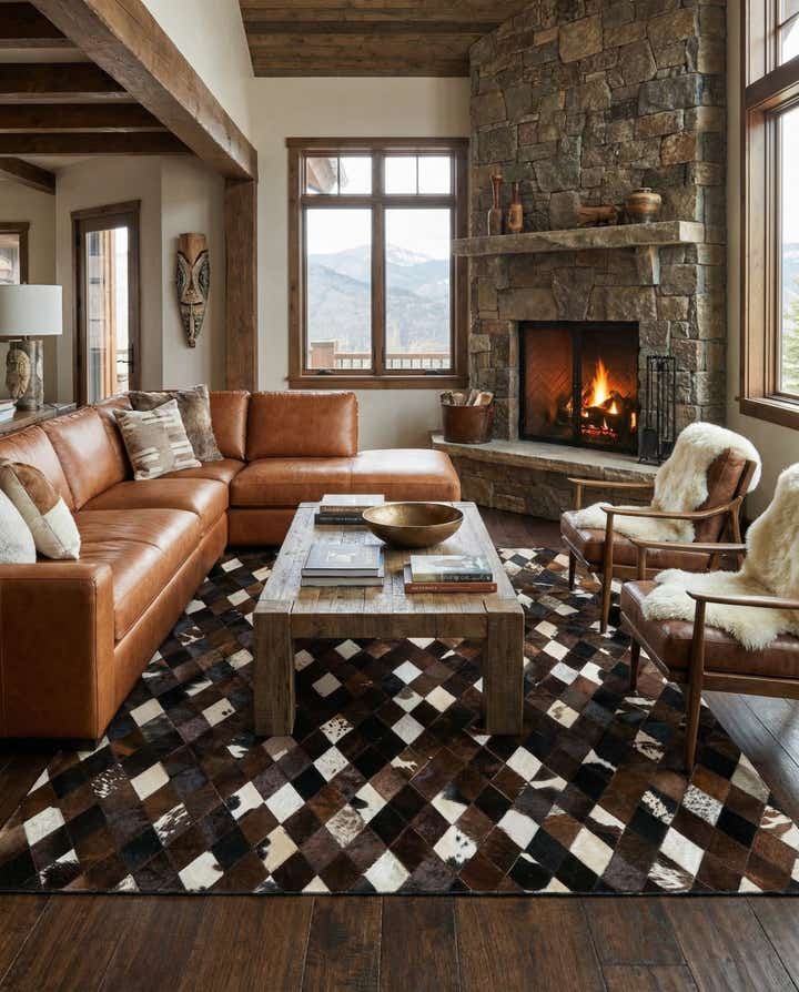 5' 9 x 8' 1 Cowhide - Patchwork Rug