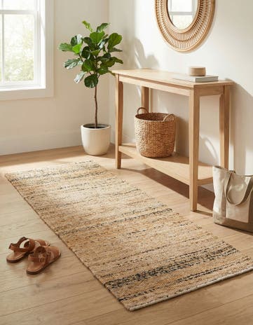Palomino Ivory Hand Woven Palm Beach Jute Runner Rug