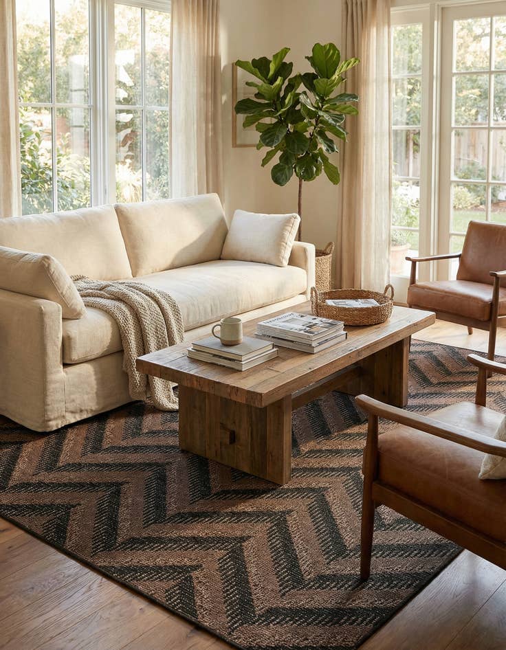Detail image of 6' x 9' Easy-Clean Modern Indoor / Outdoor Rug
