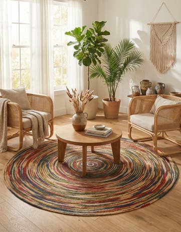 7' 10 x 7' 10 Handmade Braided Jute Round Rug