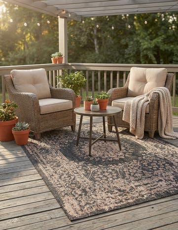 5' 3 x 7' Easy-Clean Traditional Indoor / Outdoor Rug
