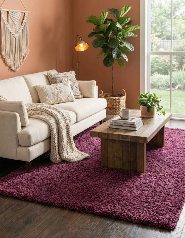 Detail image of  10' x 13' Solid Shag Rug