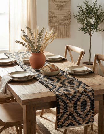 1' 2 x 6' 1 Hand Woven Chindi Jute Table Runner Rug