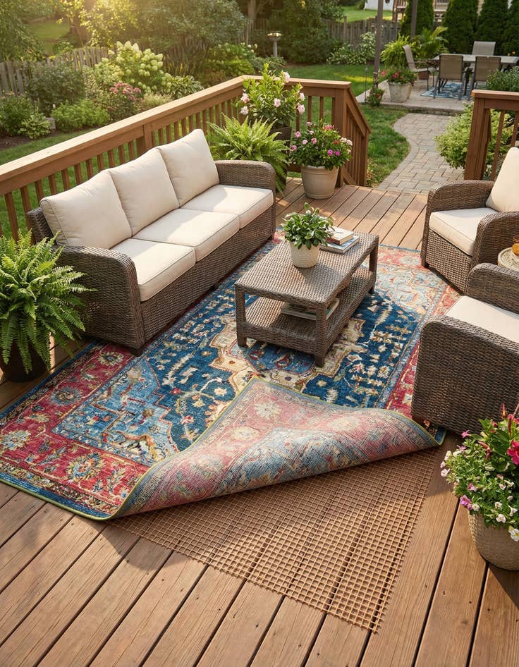 Detail image of 6' x 8' 10 Oval Outdoor Rug Pad