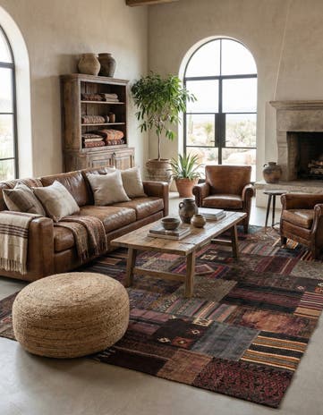 8' 9 x 12' 1 Hand Woven Kilim Patchwork Wool Rug