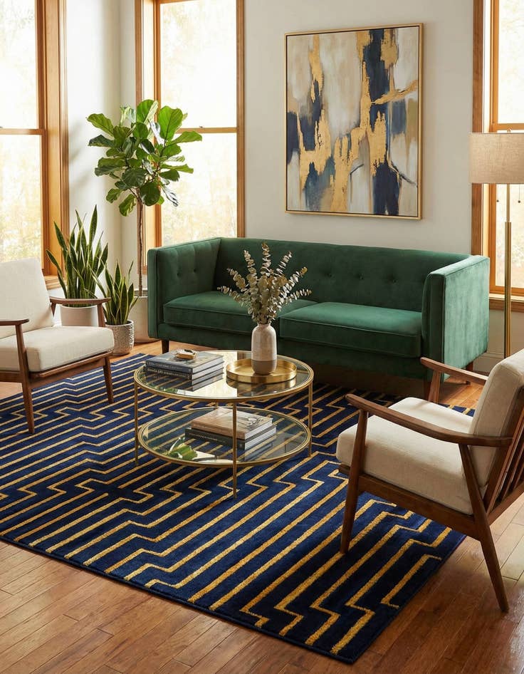 Detail image of 7' 10 x 7' 10 Vogue Geo Square Rug