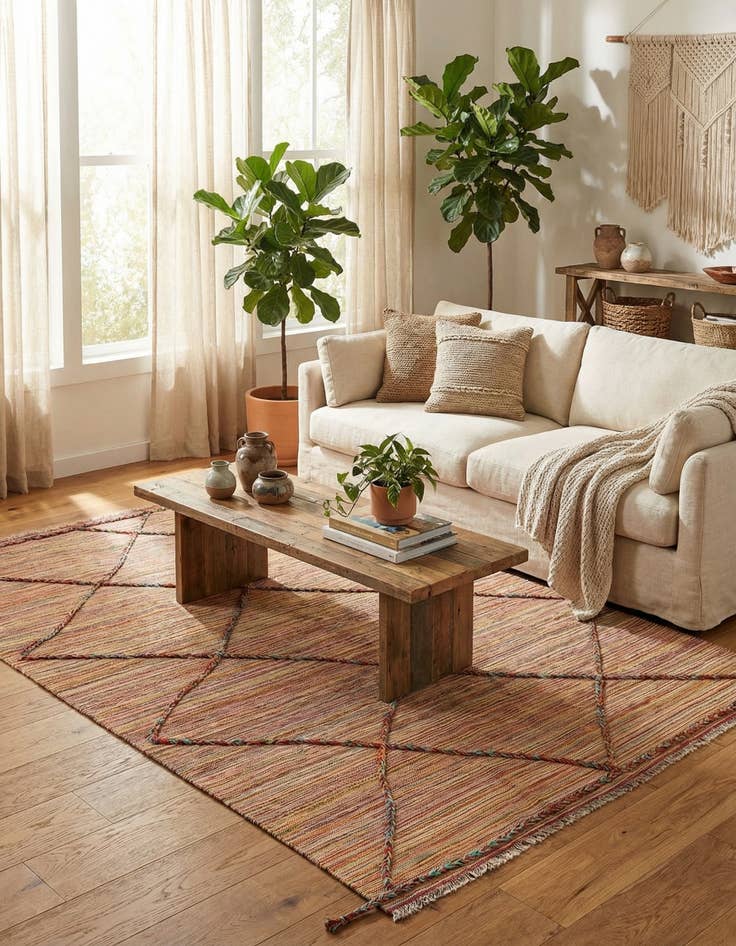 Detail image of 5' 8 x 7' 8  Hand Knotted Moroccan Wool Rug