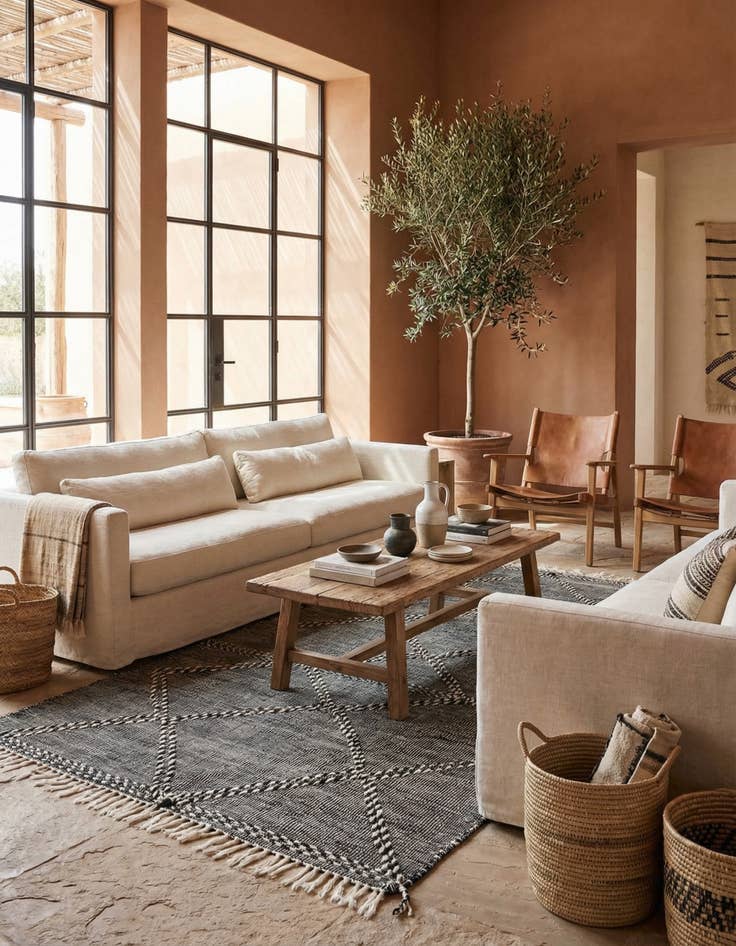 Detail image of 6' 7 x 9' 9  Hand Knotted Moroccan Wool Rug