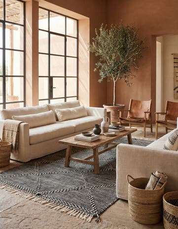 6' 7 x 9' 9 Hand Knotted Moroccan Wool Rug