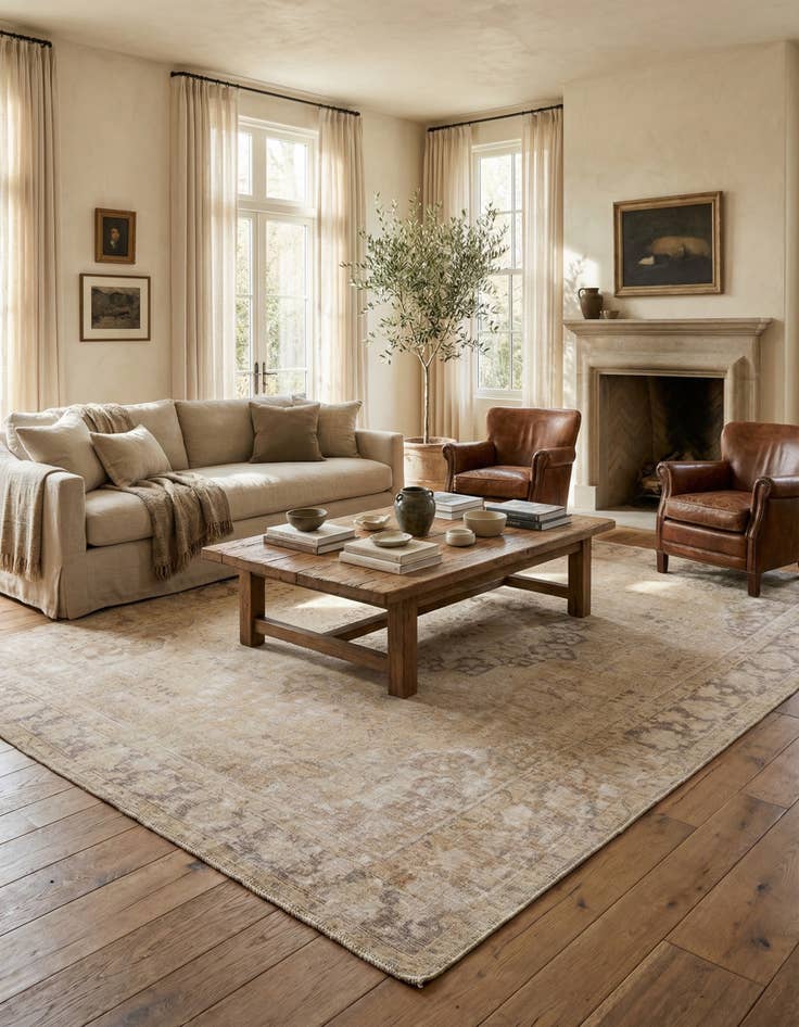 Detail image of 9' 6 x 12' 3  Hand Knotted Ultra Vintage Persian Wool Rug