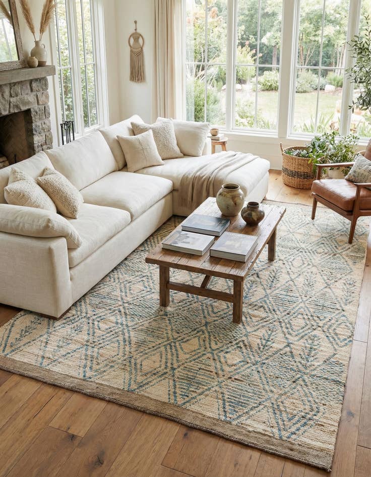 Detail image of  5' 11 x 8' 8  Hand Knotted Moroccan Wool Rug