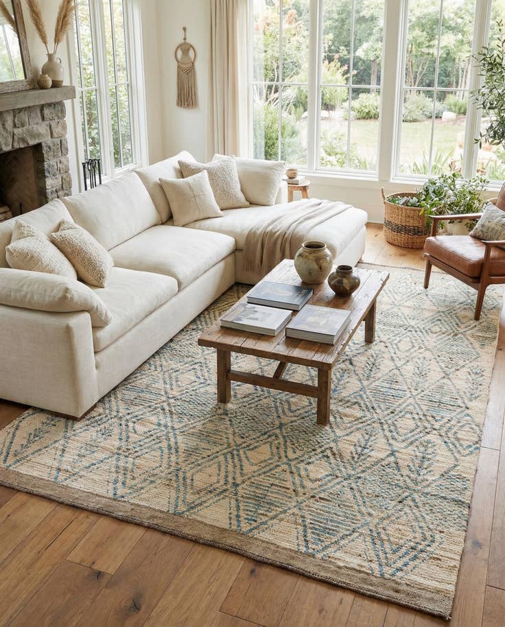 Detail image of 5' 11 x 8' 8 Hand Knotted Moroccan Wool Rug