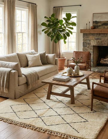 6' 10 x 10' Hand Knotted Moroccan Wool Rug