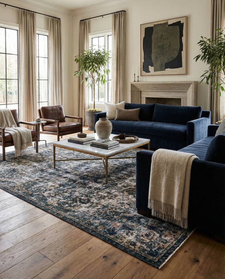 Detail image of 6' 10 x 11' Hand Knotted Ultra Vintage Persian Wool Rug