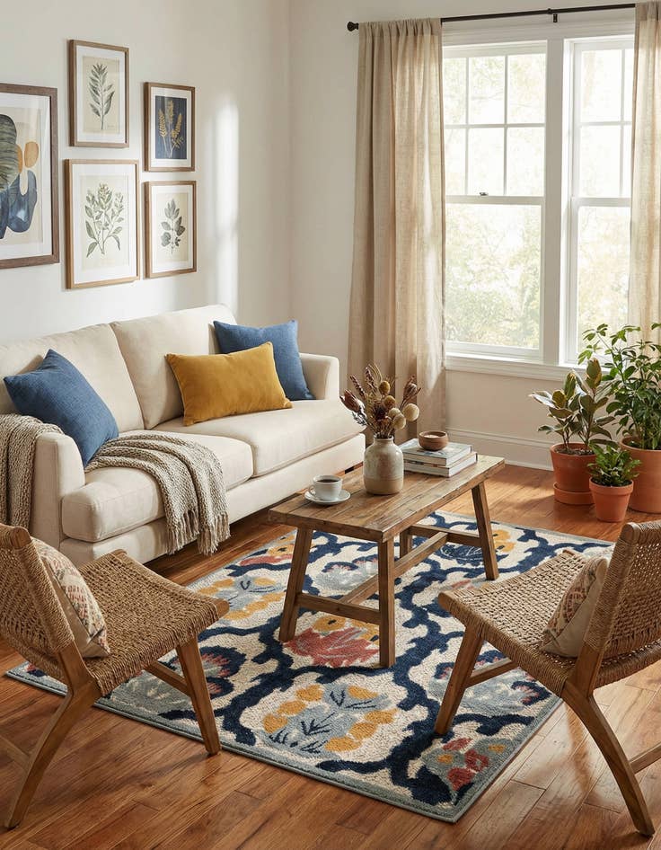 Detail image of 4' x 6'  Washable Belize Indoor / Outdoor Rug