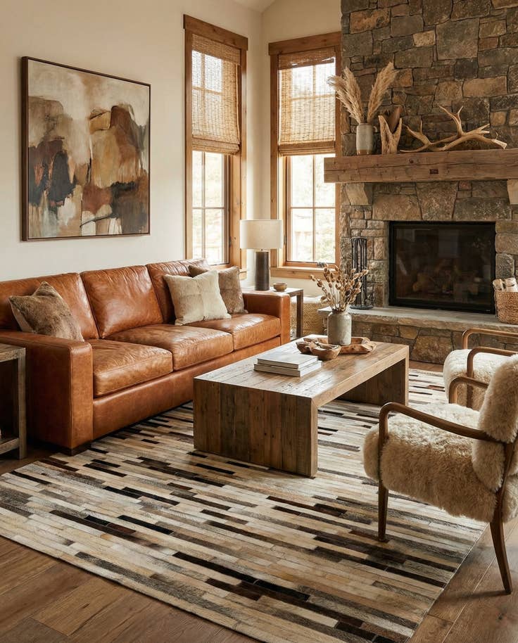 Detail image of 5' 1 x 7' 11 Cowhide - Patchwork Rug