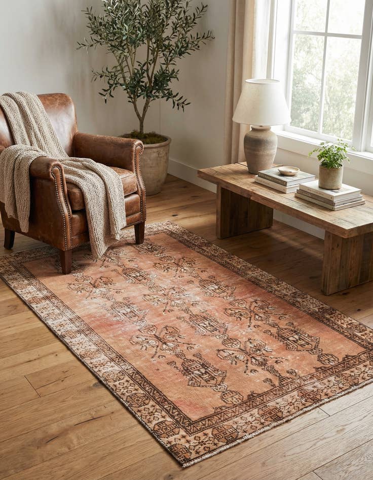 Detail image of 3' 8 x 6' 5 Hand Knotted Ultra Vintage Persian Wool Runner Rug