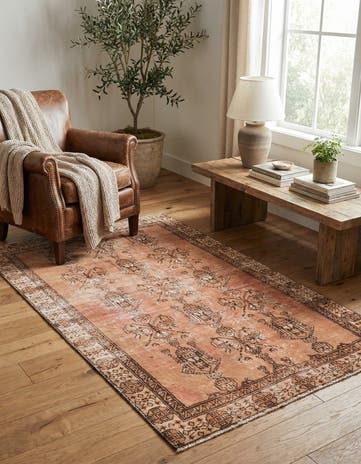 3' 8 x 6' 5 Hand Knotted Ultra Vintage Persian Wool Runner Rug