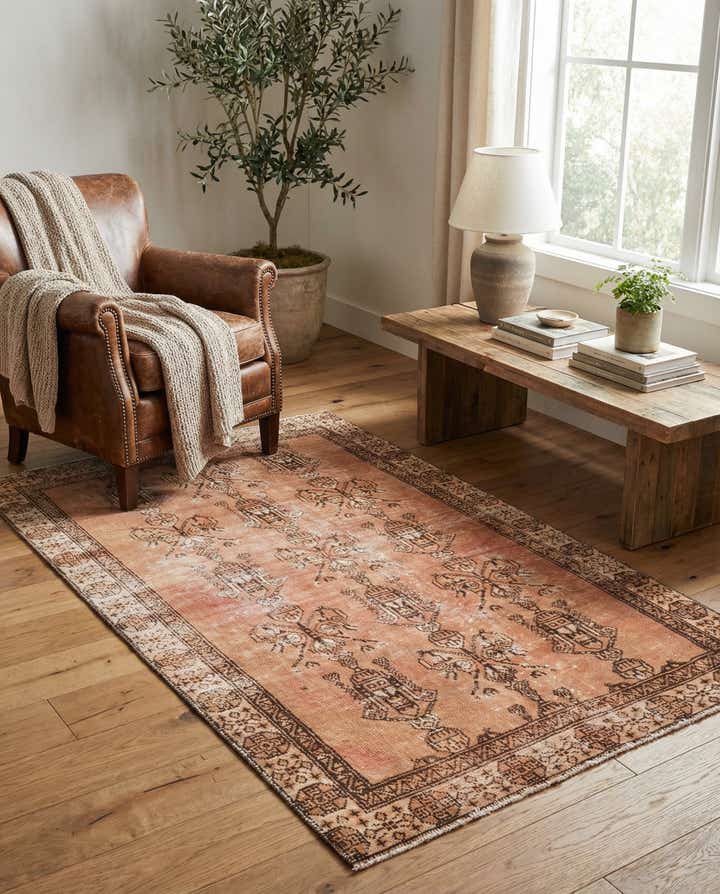 3' 8 x 6' 5 Hand Knotted Ultra Vintage Persian Wool Runner Rug