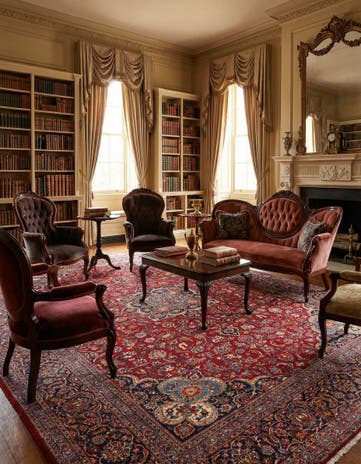 10' 1 x 13' 7 Kashan Wool Rug