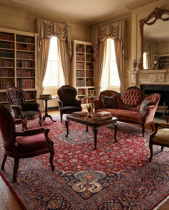 10' 1 x 13' 7 Kashan Wool Rug