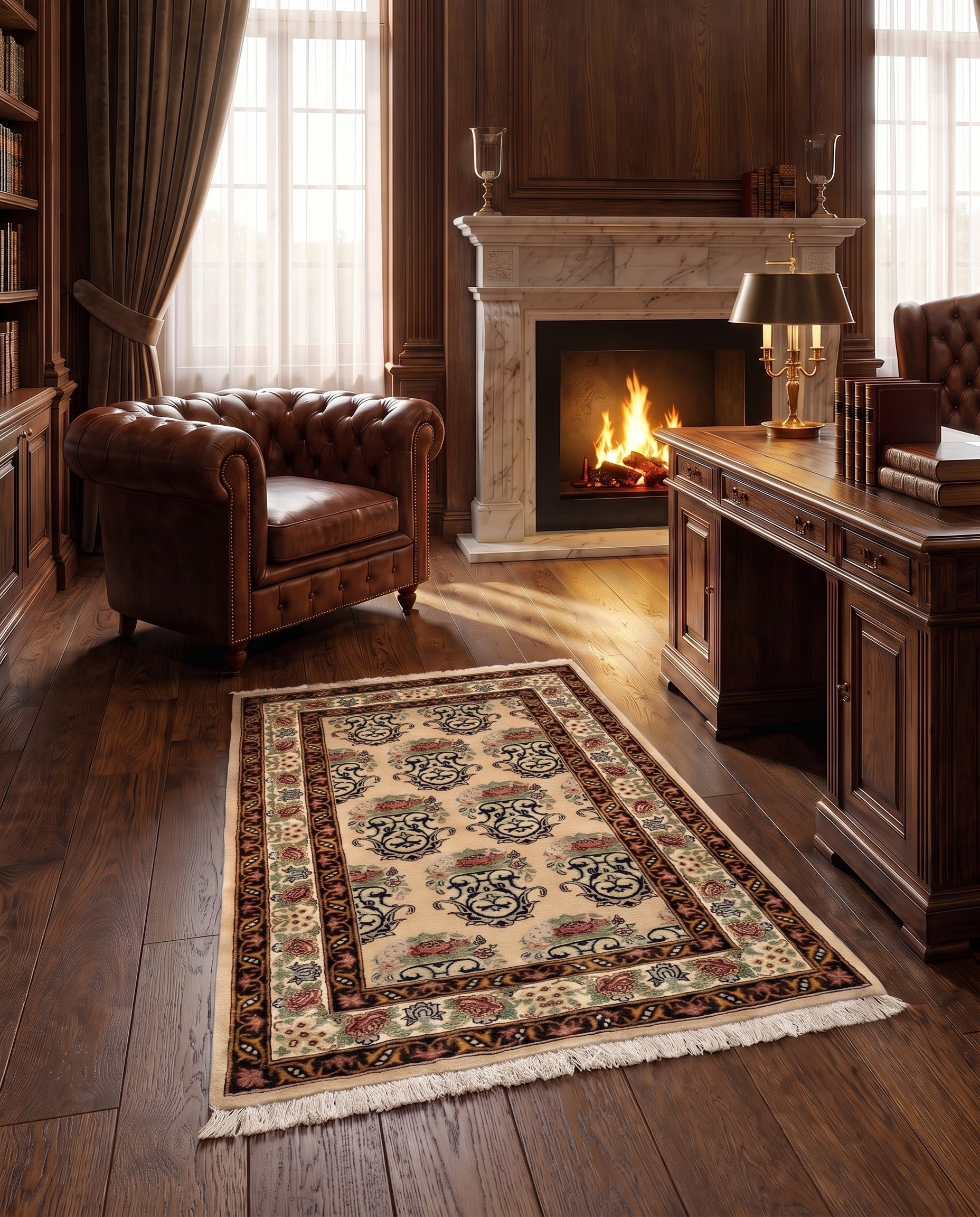 3' 3 x 5' 1 Hand Knotted Bidjar Persian Wool Rug