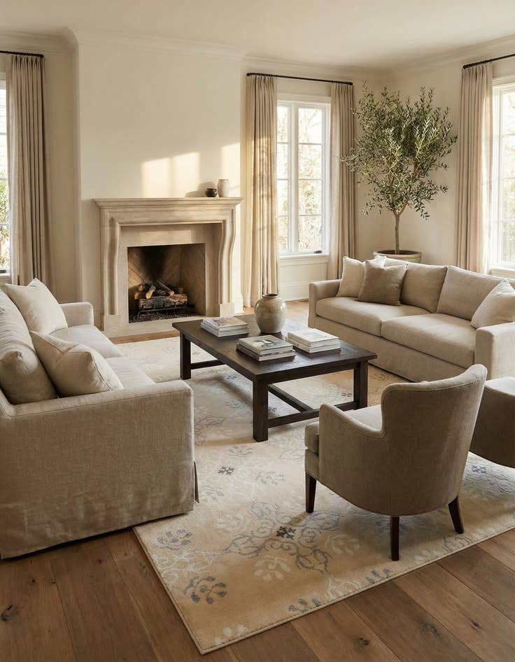 Detail image of  5' 11 x 8'  Hand Knotted Darya Wool Rug