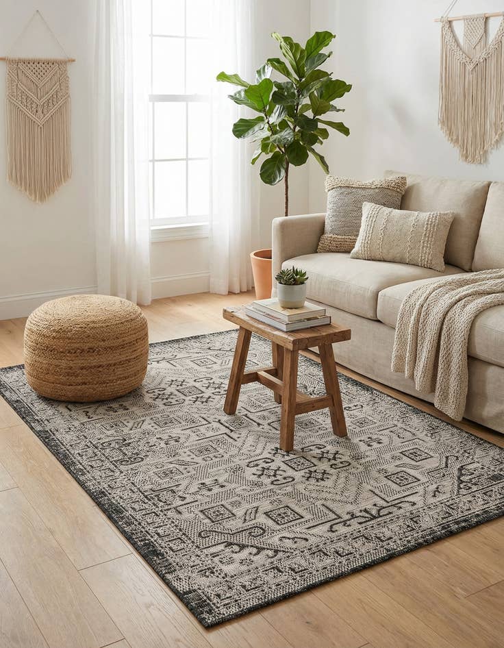 Detail image of  3' x 5' 3  Washable Aztec Indoor / Outdoor Rug